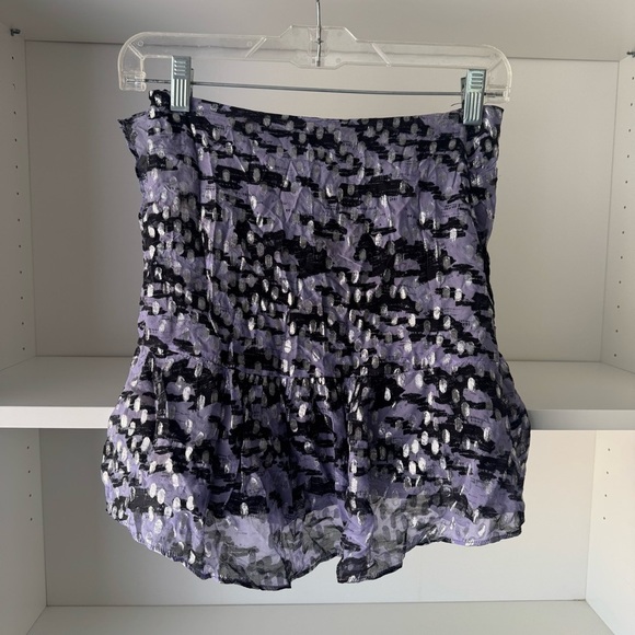 IRO Purple Metallic Printed Dilian Silk Mini Skirt - Picture 6 of 8